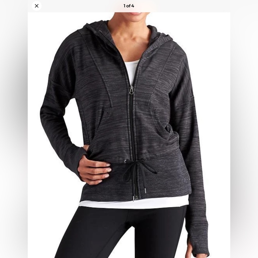 Athleta Tiger Terry Hoodie, Flint Grey SIZE M
